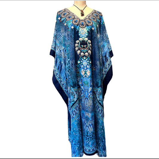 Blue Beauty Kaftan Dress