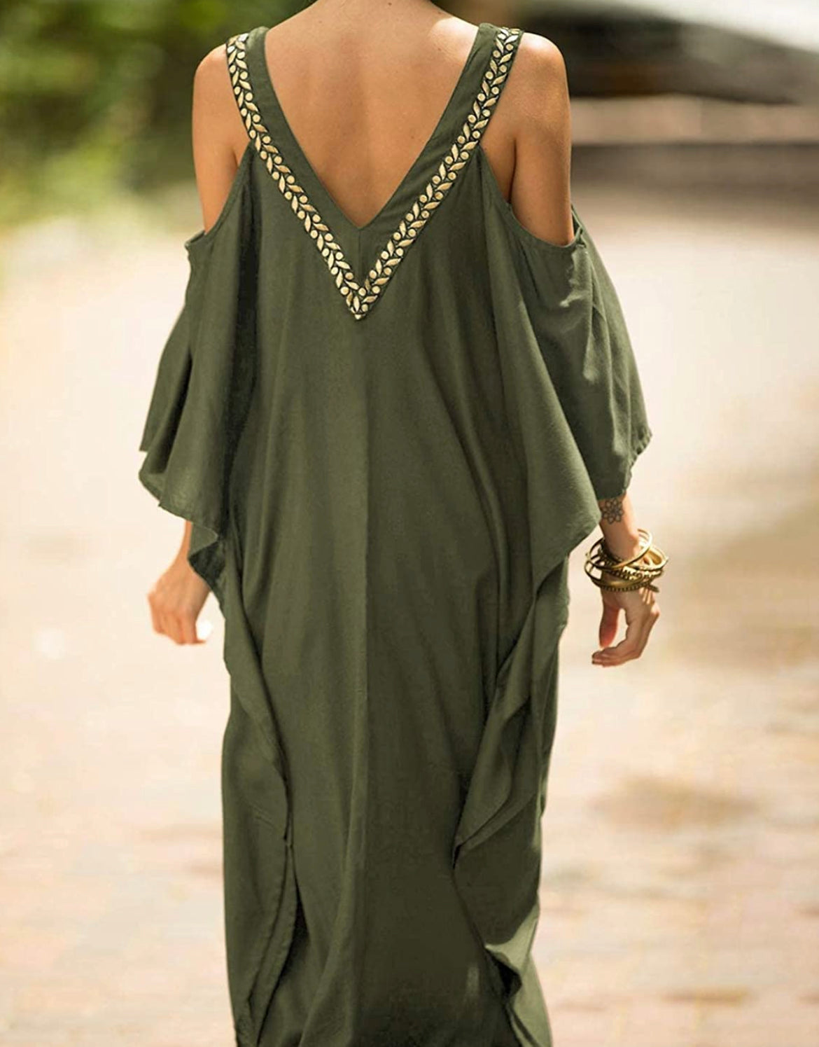 Gorgeous Off the Shoulder Kaftan Dress