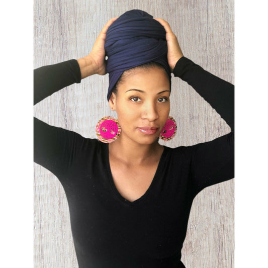 Solid Navy Blue headwrap