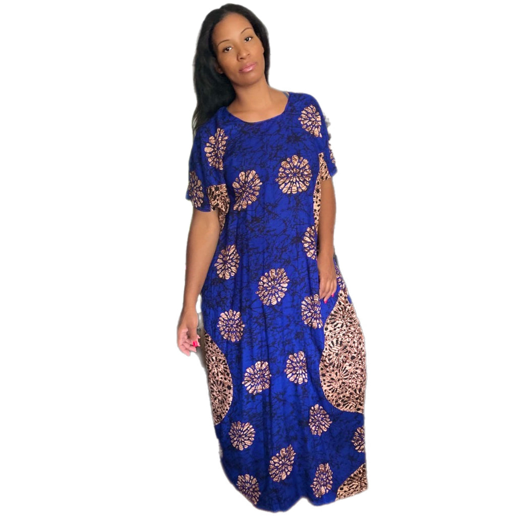 Brilliant Blue Kaftan Dress