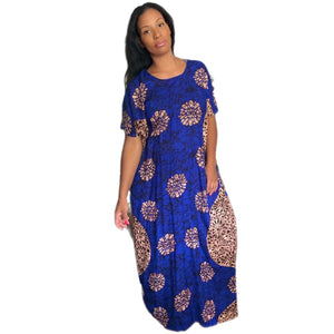 Brilliant Blue Kaftan Dress
