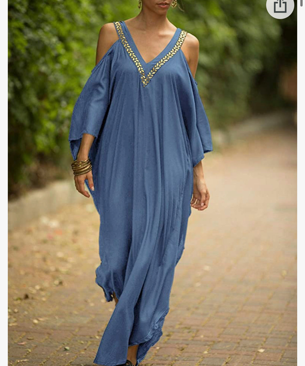 Gorgeous Off the Shoulder Kaftan Dress